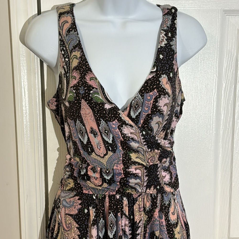 Maeve Anthropologie Leslie Paisley Wrap Top Midi‎ Dress Size S - Picture 5 of 15